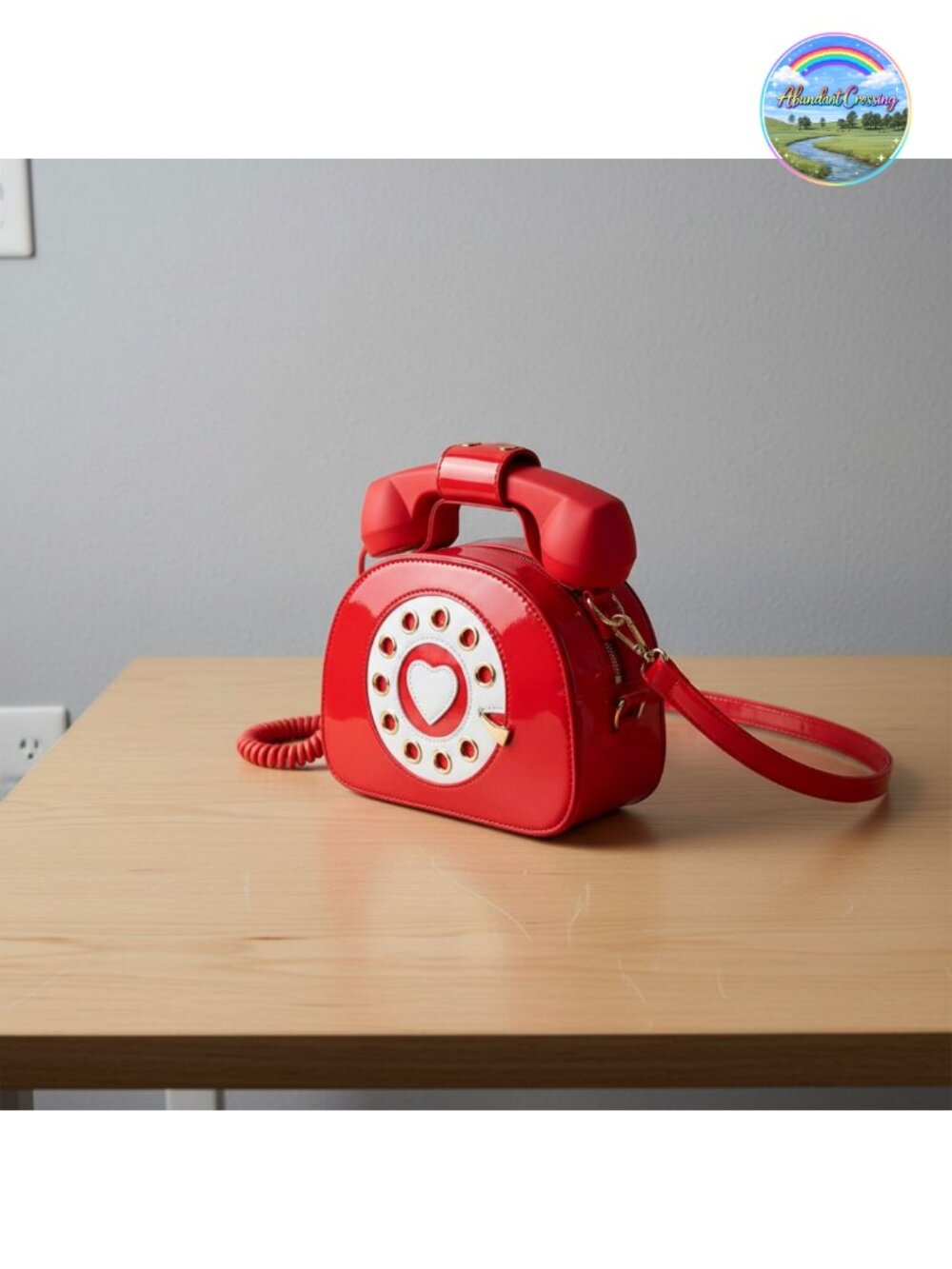 Retro Telephone Shaped PU Leather Crossbody Shoulder Bag Handbag